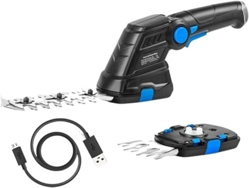 LKYLGYU Cortadoras de césped, cortadora de césped inalámbrica 2 en 1, Cortasetos de 20 V, podadora de batería, Herramientas de jardín, Tijeras, cortacésped, cortacésped de 3,6 V, 1 Unidad