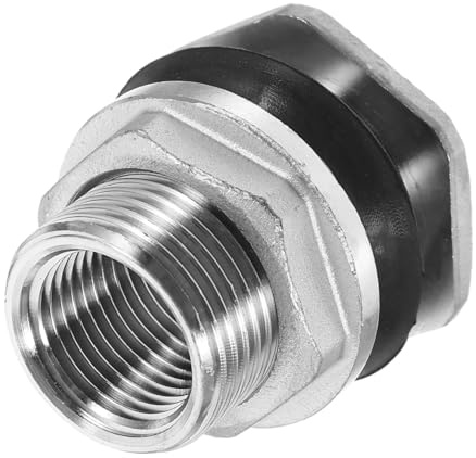Holibanna conector del tanque Racor 1/2 pasamuros conector para piscinas adaptador de interfaz de tubería de agua montaje de tanque de agua de mamparo conector de rosca Acero inoxidable