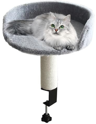 Kattbädd för Skrivbord Justerbar Mjuk Kattviloplats | Avtagbar Kattunge Skrivbords Perch För Innekatt Hemma I Lägenhet Vardagsrum Sovrum Skrivbord