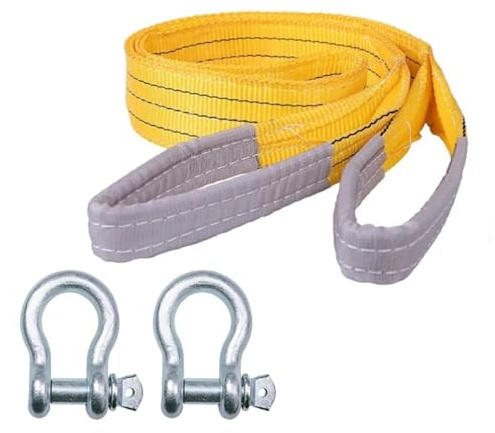 Kit Fune Di Traino, Capacità Del Rimorchio Per Auto 15 Tonnellate 33100LB Cavo Di Traino Fuoristrada Con Gancio A Forma Di U Adatto Per L'assistenza Stradale(10 meters 15 tons)