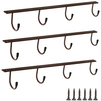 Juqumty Tassenhalter Kaffee Tasse 40cm Aufbewahrung Hängen Rack Halter Unterschrank Hochbelastbar für Tassen Aufbewahrung, Küchenutensilien, Küche Bar Schrank - Braun
