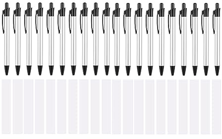 Bortivier 2 Stylos à Bille à Transfert de Chaleur DIY Stylo à Bille à Transfert de Chaleur avec 12 Films Rétractables