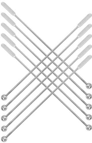 TOVINANNA 10 Piezas Cucharas Agitadoras Espirales de Acero Inoxidable para Cócteles y Café Diseño Ergonómico Duraderas y Ligeras para Bar y Hogar Reutilizable