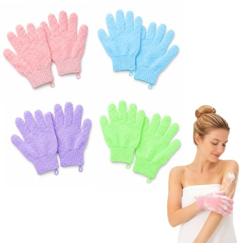 ZEMINRI 8 Piezas Guante Exfoliante Corporal Duradero Nylon Manoplas Baño
