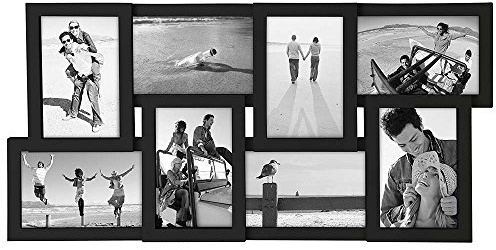 Malden International Designs Black 8 Opening 4x6 Collage Photo Frame