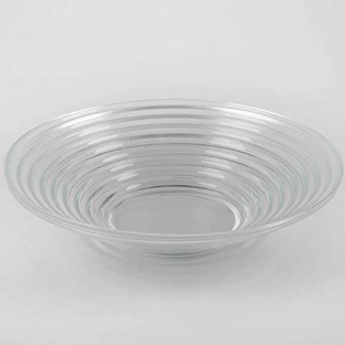 INNA-Glas Fuente estriada de Cristal Selma Deluxe, Transparente, 6cm, Ø 27cm - Cuenco de Vidrio - Bol Decorativo