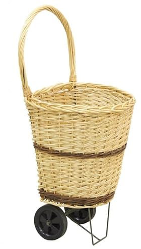 AubryGaspard - Carrito para leña, de mimbre