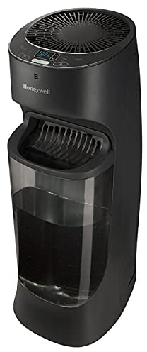 Honeywell Top Fill Tower Humidifier, Digital Humidistat, Black â Cool Mist Humidifiers for Bedroom, Home or Office with Space-Saving Tower Design