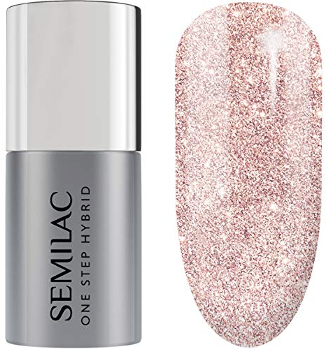 Semilac Esmalte Semipermanente One Step Hybrid 3en1 S245 Glitter Pink Beige 5ml