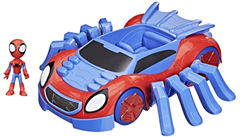 Marvel Spidey and His Amazing Friends Super Spinnen-Krabbler mit Rammbock und 10 cm großer Spidey Figur, ab 3 Jahren