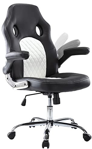 OLIXIS Gaming-Bürostuhl – ergonomischer Drehstuhl für Computer, Verstellbarer Aufgabenstuhl mit hochklappbarer Armlehnen und Lendenwirbelstütze zum Arbeiten, Lernen, Gaming