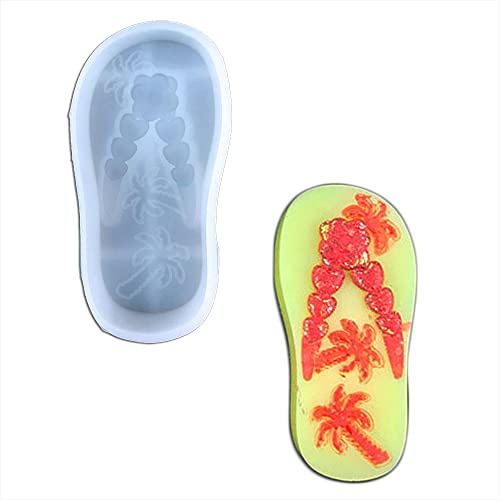 Duawenki Coconut Love flip flops shape Car Freshie Silicone Mold for Making Soap Aroma Beads Car Freshie, Pendant, Candle, Resin