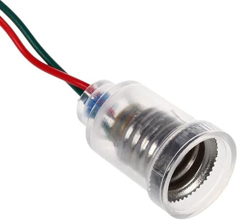 CABLEPELADO Portalámparas E10, Soporte de bombilla, Base para lámpara, Apto para bombillas hasta 30 vatios, Longitud cable 20 cm