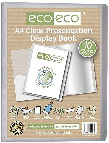eco-eco Eco125 Porte-vues transparent à 10 pochettes Format A4 50% recyclé