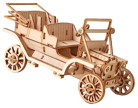 Toyvian Puzzle 3D en Bois Garçon et Filles, Modèle Voiture Vintage, Taille Mini, Kit de Puzzle à Assembler, Jeu Éducatif Créatif pour Garçons, Anniversaire et Loisir Créatif,