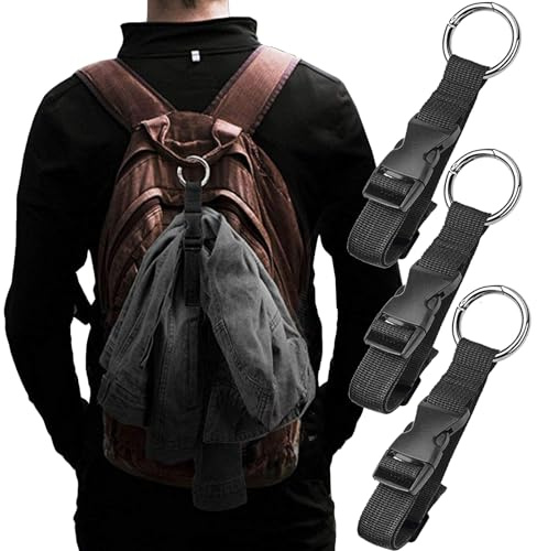 Haojiaho 3 Pcs Add a Bag Luggage Straps, Jacket Holder, Make Your Hands Free, Adjustable Suitcase Belt Straps, Travel Accessories for Connecting Luggage or Backpack, Black