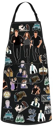 WZMPA Twilight Kitchen Apron Edward Cullen & Bella Swan Chef Gift Twilight Character Cooking Apron Jacob Black BBQ Gift, Twilight Ap