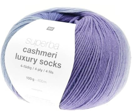 Rico Design Pelote de Laine à Chaussettes Superba Cashmeri Luxury Socks 4 Fils - 100g Douceur et Luxe pour Vos Pieds