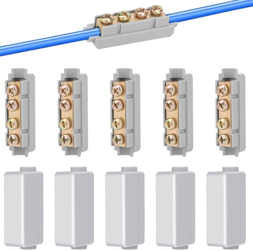 Linkstyle 10PCS 4 AWG Wire Connector Nut Kit, 1 in 1 Out 100A 8-4 Guage Splicing Screw Quick Wiring Connection Terminal Wire Connectors Kit