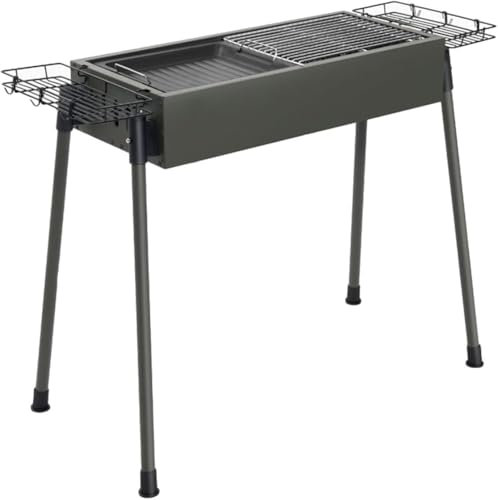 Barbacoa portátil de acero inoxidable, parrilla de carbón portátil, parrilla de barbacoa plegable para acampar, parrilla de carbón portátil para barbacoa, parrilla de barbacoa grande, con estantes, b