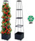 2 Packs 144CM raised beds for garden planter with trellis self watering tomato planters with Trapezoidal Trellis for Climbing Plants Tomato Pot Flowers Vegetable Planters Outdoor Planter Box(57)