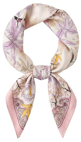 IGXX 100% Mulberry Silk Square Scarf 21x21in, Lightweight Satin Head Hair Wrap
