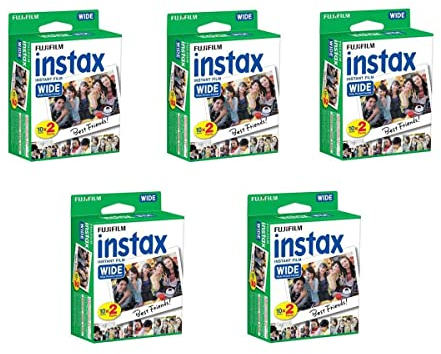 Fujifilm instax WIDE Lot de 5 films instantanés pour Fuji instax WIDE 210 200 100 300