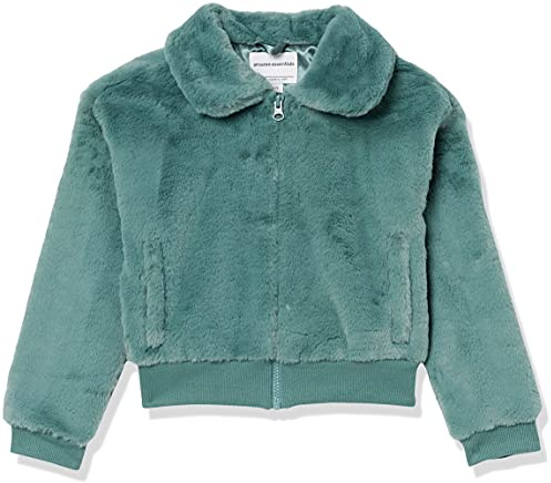 Amazon Essentials Veste en Fausse Fourrure Fille, Vert, 6-7 Ans