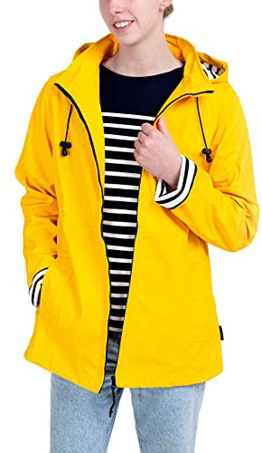 Breizh Ocean - Giacca Impermeabile Donna, dalla XS alla 4XL, Marchio Francese ERQUY, Kway Donna Impermeabilie Vestibilità Aderente con Interni a Righe - Disponibili Taglie Grandi