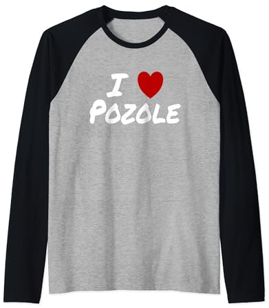 I Heart (Amore) Pozole zuppa messicana stufato pollo maiale Maglia con Maniche Raglan