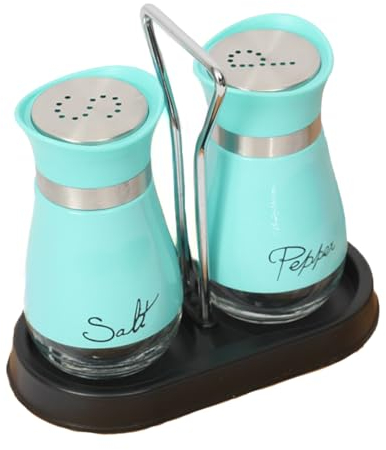 GJIE Pack of 2 Salt and Pepper Pots Salt and Pepper Shaker Salt and Pepper Set Salt Shaker Salt Pot Kitchen Accessories (Blue)
