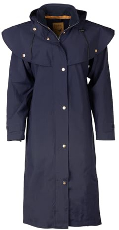 Rydale Ladies Full Length Riding Coat Winter Equestrian Jacket Womens Coats (UK, Numeric, 12, Regular, Regular, Dark Navy)