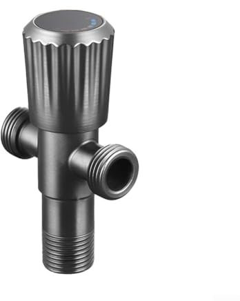 HEIBTENY Válvula de ángulo de parada triangular de acero inoxidable de doble salida para gestionar el flujo de agua para garantizar una entrega eficiente de agua sin el riesgo de obstrucciones o fugas