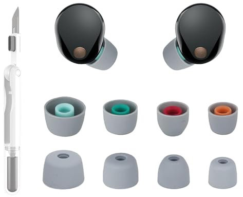 Adhiper 4 Paar Ohrstöpsel für Sony WF-1000XM5 Bluetooth-In-Ear-Kopfhörer,3 in1 Reinigungsset für Kopfhörer/Ohrhörer/Box/Tastatur/Maus/Handy(XS/S/M/L, Weiß)