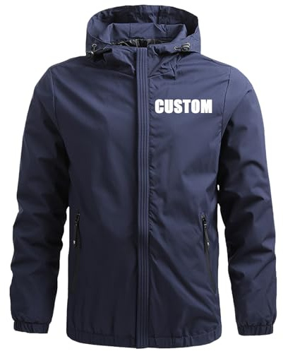 Nicevhljac Vestes Softshell personnalisées pour homme - Coupe-vent respirant et léger - Avec capuche - Pour la course à pied et le cyclisme
