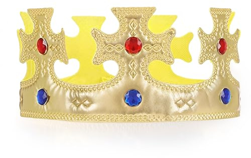 Itharon Couronne Anniversaire Enfant, Couronne Roi Enfant, Couronne Anniversaire Garçon, Couronne Dorée, Accessoire Déguisement pour Fête