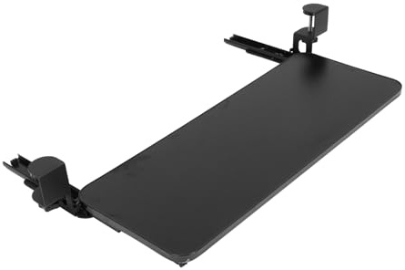 SHINEOFI Soporte Bandeja Teclado de Acero Carbono sin Taladro Plataforma Deslizante para Mesa Accesorio Ordenador Práctico y Fácil Instalación bajo Escritorio