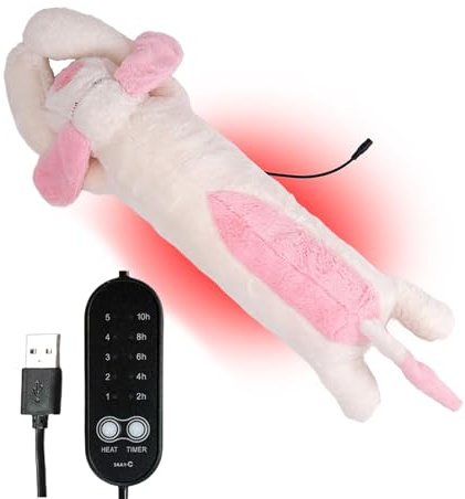 Electric Heat Pad – Cotton, Period Heating Pad, Adjustable | USB Microwave Heating Pads, Warm Stuffed Animal Heat Pack for Neck, Shoulder, Back, Belly, and Relaxation Gift