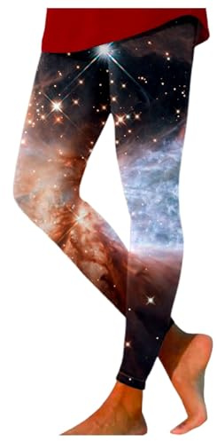 Galaxy Costume da donna Galaxy Leggings Colorato Glitter Spazio Costume da Donna con Motivo Pianeta Festa Carnevale Costumi Vita Alta Stampati Colorati Leggings Yoga Pantaloni da Yoga Stretch