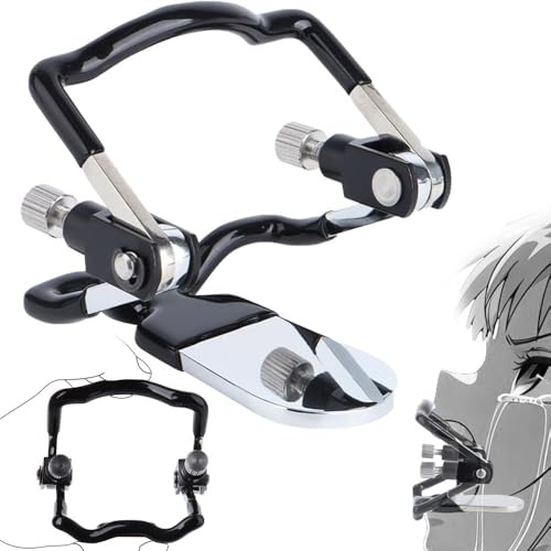Cuosuy Fixed Adjustable Tongue Mandatory Mouth Opening & Bondage Gags & Muzzles - Stainless Steel Gag Ergonomics Mouth Plug Restraints Novelties Games BDSM Adults Sex Toys for Women Men Couples (L)