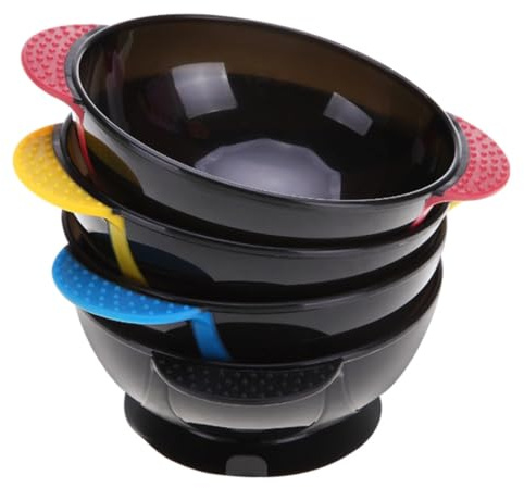 FUNNETOYU 4piezas Tazones para Tinte de Pelo con Ventosa Antideslizante Recipientes Reutilizables para Mezcla de Color Herramientas Prácticas para Peluquería Profesional Color Aleatorio
