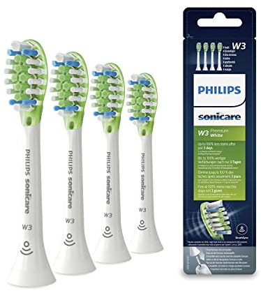 Philips Sonicare W3 Premium White Standard-Bürstenköpfe für Schallzahnbürste (Modell HX9064/17)
