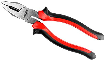 Dekton 8 Combination Pliers-Versatile Hand Tool for Cutting, Gripping, Twisting| High-Carbon Steel Construction|Ergonomic Non-Slip Grip Handles|Precision Machined Jaws| Ideal for Electrical, Plumbing