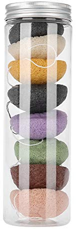 Wash Face Flutter Set - 8pcs Color Tipo redondo 100% Konjac Wash Face Flutter Cuidado facial natural Esponjas corporales (secas)