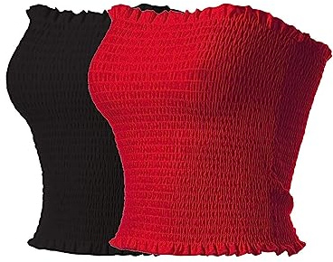 MixMatchy Femmes Sexy Tube Tops Hauts Sortir sans Bretelles Basique Dos Nu Soutien-Gorge Bandeau Été Costumes 2024