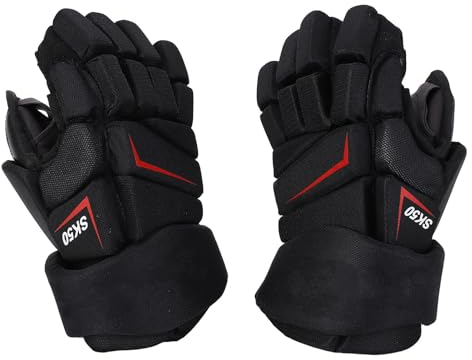 Drfeify Eisroller-Hockey-Handschuhe, Bequem, Atmungsaktiv, Nylongewebe, Eva-Schaum, Hockeyspieler-Fingerschutzhandschuhe (27,94 cm / 11 Zoll)