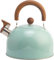 Jowenia Hervidor de agua de 3 L | Tetera de acero inoxidable silbato automático, hervidor de flauta con asa de madera de plástico para cocina de inducción, cocina de gas y cocina eléctrica (menta)