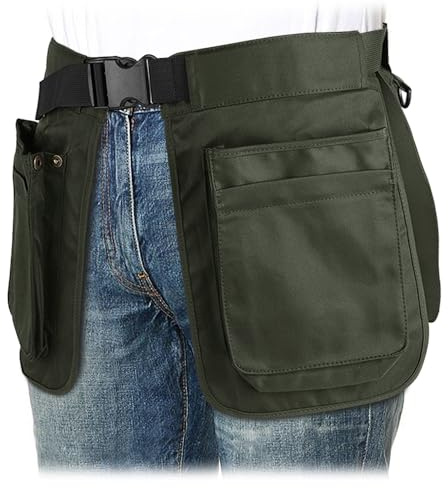 MUCHER Tablier d'entraînement pour sports canins, sac de serveur, sac de travail, sac à bandoulière hippie, sac de taille multifonctionnel en tissu résistant à la transpiration, sac de ceinture
