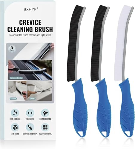 SXhyf Fugendüse mit harten Borsten – Multifunktionale Lückenreinigungsbürste, Reinigungswerkzeuge für Haushalt, Küche, Bad, Fenster, Fahrzeug, Armaturen, Toilette, Fugenmörtel (Flechtenblau)