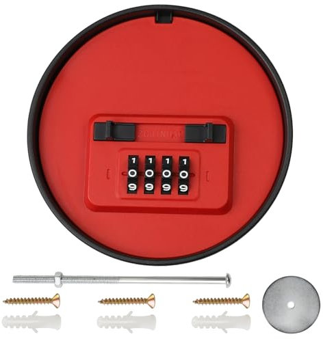 Schlüsselbox mit 4 Stellig Zahlencode 11.05cm×10.3cm, Schlüssel Kasten Wandmontage für draußen, burgwächter, mini tresor mit zahlencode, für Home Garage Schule Büro